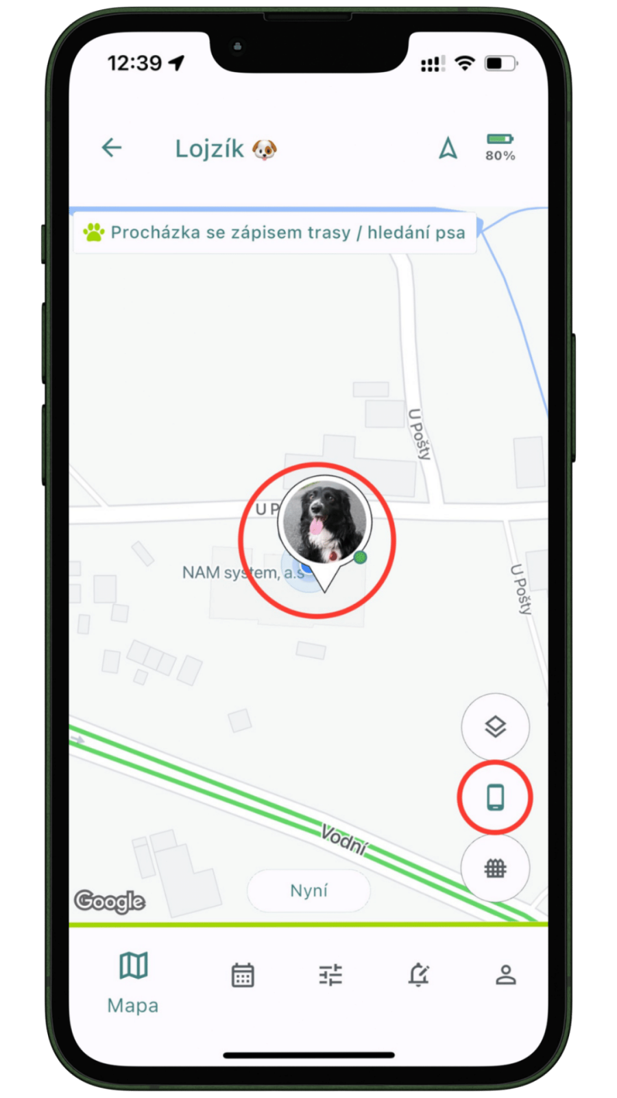 Centrovat na telefon